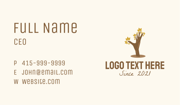 Hand Maple Tree  Business Card Design Image Preview