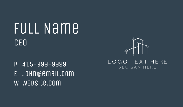 Architecture House Construction Business Card Design Image Preview