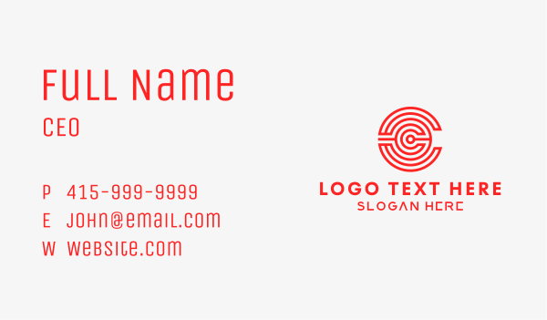 Red Circle Letter C Business Card Design Image Preview