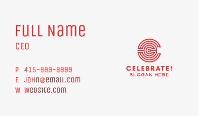 Red Circle Letter C Business Card Image Preview