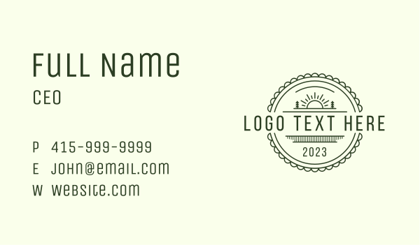 Nature Flower Sun Badge Business Card Design Image Preview