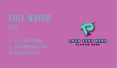 Modern Graffiti Letter P Business Card Image Preview