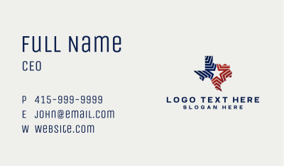 Texas Map Star Campaign Business Card Image Preview