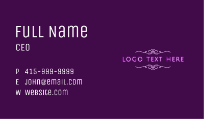Luxury Fashion Store Wordmark Business Card Image Preview