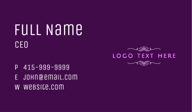 Luxury Fashion Store Wordmark Business Card