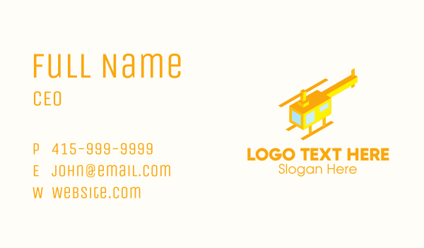 Modern Yellow Helicopter  Business Card Design Image Preview