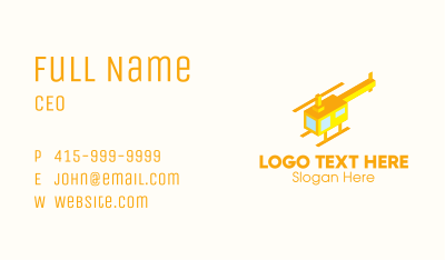 Modern Yellow Helicopter  Business Card