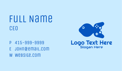 Blue Fish Gamepad Business Card Image Preview