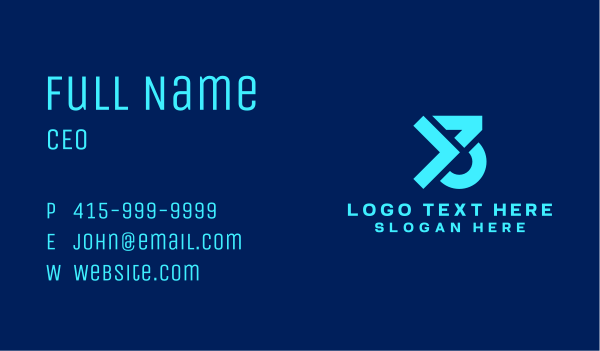 Blue Y3 Gamer Business Card Design Image Preview