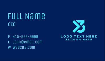 Blue Y3 Gamer Business Card Image Preview