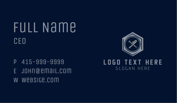 Tools Bolt Emblem Business Card Design Image Preview