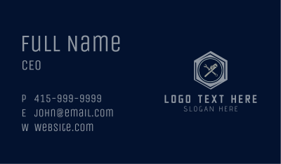 Tools Bolt Emblem Business Card Image Preview