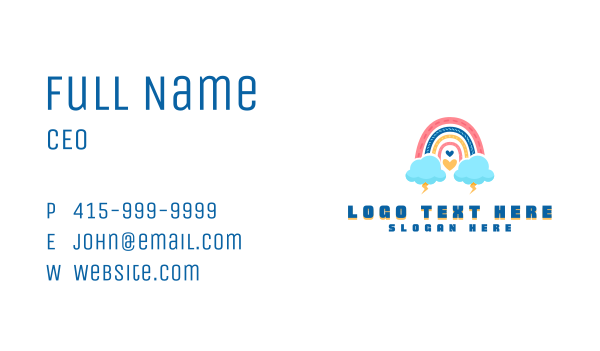 Creative Cloud Rainbow Business Card Design Image Preview