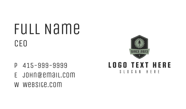 Shield Saw Blade Carpentry Business Card Design