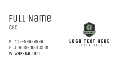 Shield Saw Blade Carpentry Business Card Image Preview
