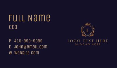 Laurel Crown Shield Business Card Image Preview