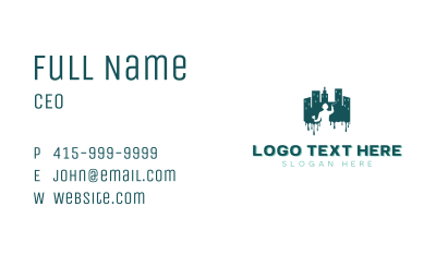 City Skyline Building Painter Business Card Image Preview