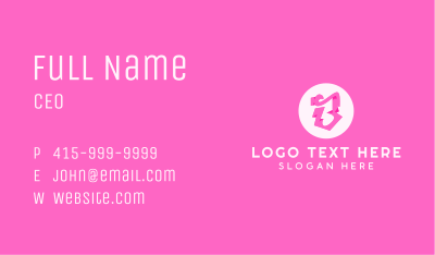 Pink Boutique Letter B Business Card Image Preview