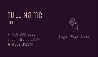 Organic Flower Beauty Woman  Business Card Image Preview