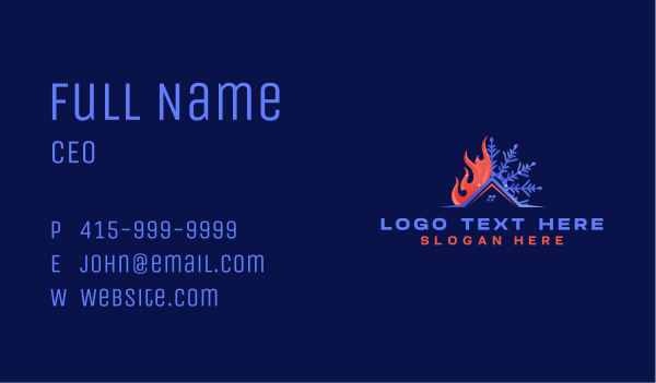 Fire Snowflake Ventilation HVAC Business Card Design Image Preview