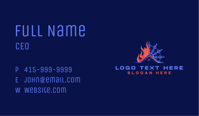 Fire Snowflake Ventilation HVAC Business Card Image Preview