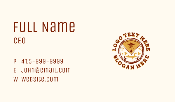 Honey Bee Honeycomb Business Card Design Image Preview