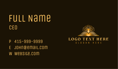 Premium Book Tree Business Card Image Preview
