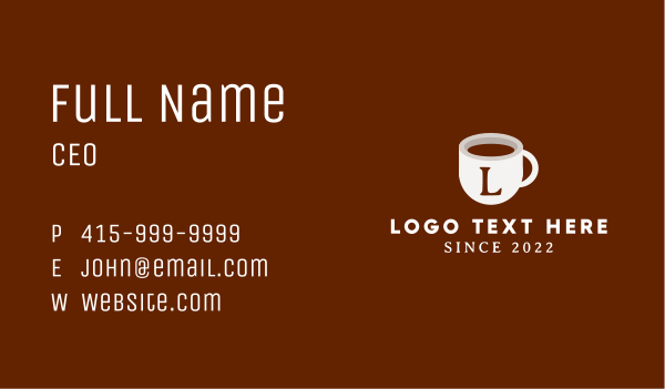 Coffee Mug Lettermark Business Card Design Image Preview