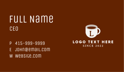 Coffee Mug Lettermark Business Card Image Preview