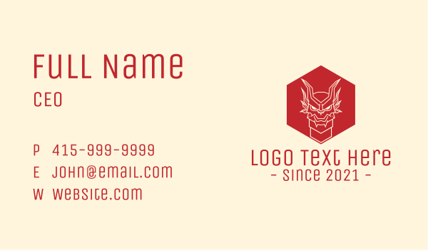 Dragon Hexagon Line Art Business Card Design Image Preview