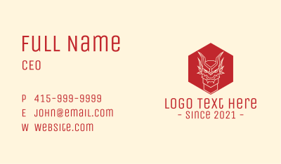 Dragon Hexagon Line Art Business Card