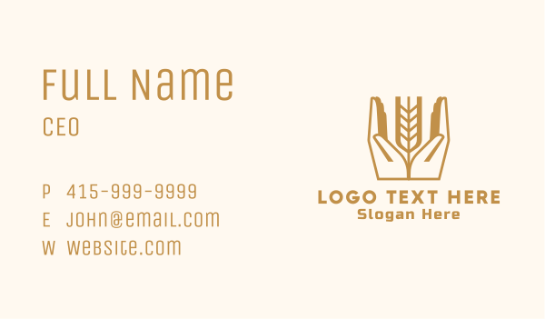 Wheat Farm Hand Business Card Design Image Preview