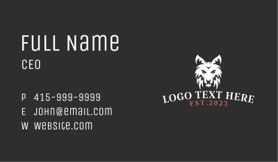 Gaming Wild Wolf Animal Business Card Image Preview