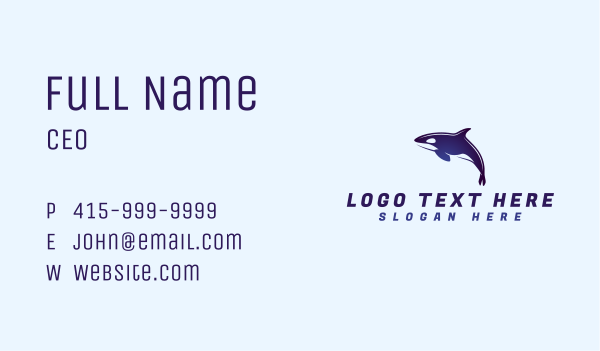 Orca Dolphin Whale Business Card Design Image Preview