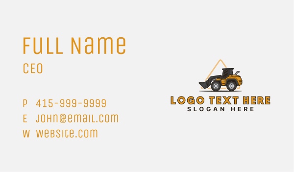 Industrial Construction Bulldozer Business Card Design Image Preview