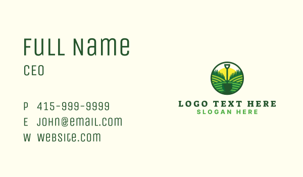 Field Shovel Landscaping Business Card Design Image Preview