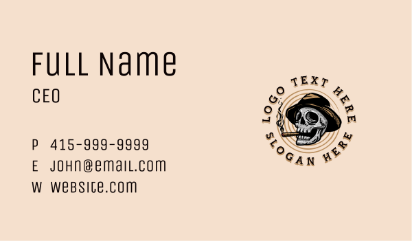 Skull Smoking Tobacco Business Card Design Image Preview