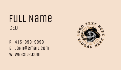 Skull Smoking Tobacco Business Card Image Preview