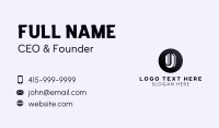 Circle Shape Letter U Business Card Design