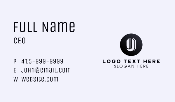 Circle Shape Letter U Business Card Design Image Preview