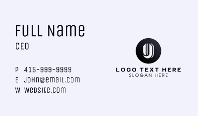 Circle Shape Letter U Business Card Image Preview