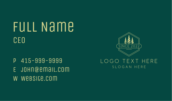 Pine Trees Lumberjack Business Card Design Image Preview