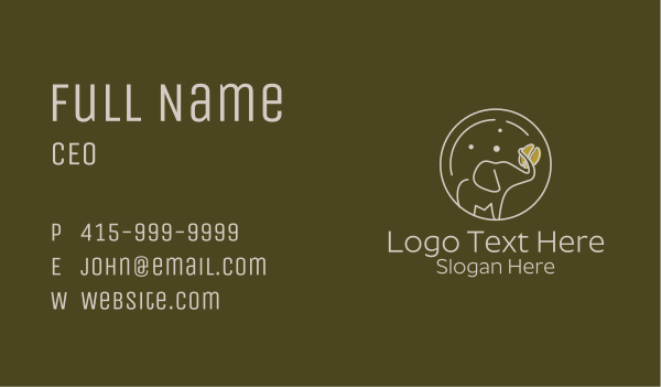Elephant Coffee Bean  Business Card Design Image Preview