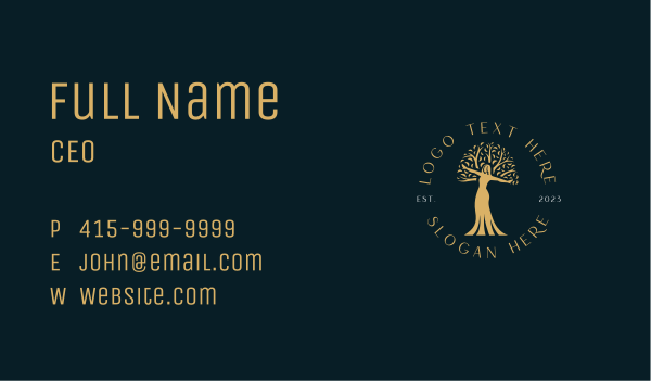 Woman Organic Tree  Business Card Design Image Preview