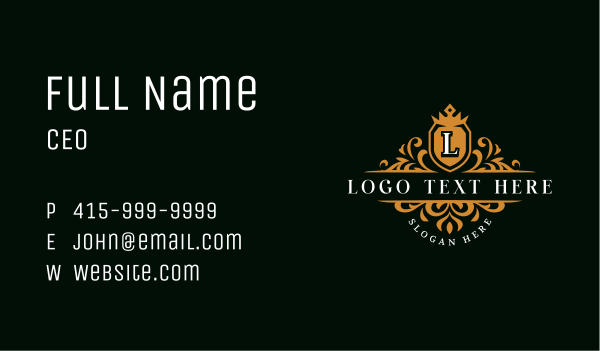 Crown Shield Crest Business Card Design Image Preview