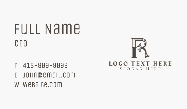 Antique Decor Boutique Letter R Business Card Design Image Preview