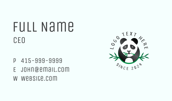 Panda Bear Animal Business Card Design Image Preview