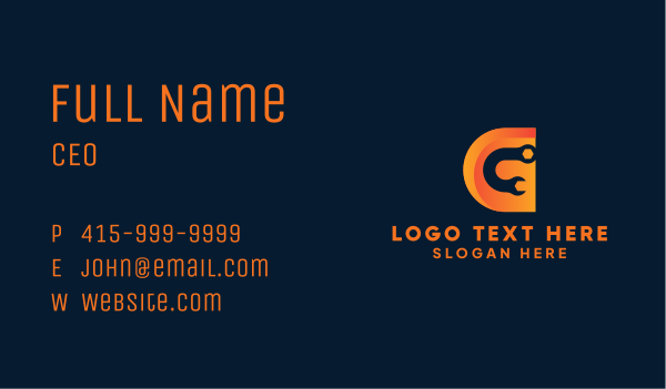 Repair Tool Letter G Business Card Design Image Preview