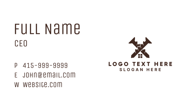 Home Builder Construction Screw Business Card Design Image Preview
