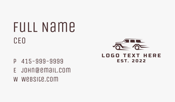 Fast Off Road Car Business Card Design Image Preview